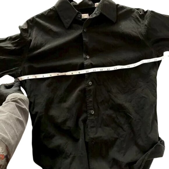 Yves Saint Laurent black long-sleeve shirt men size 15.5 - Picture 4 of 5